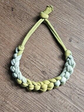 Gaia Conceptions Braided Fabric Necklace - Green & Blue
